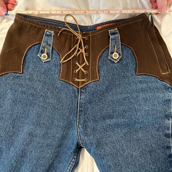 VINTAGE LAWMAN LACE UP JEANS - Picture 1 of 12